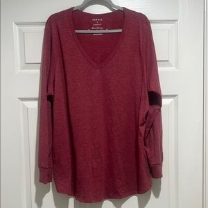 Torrid Classic Fit V-Neck Long Sleeve Tee